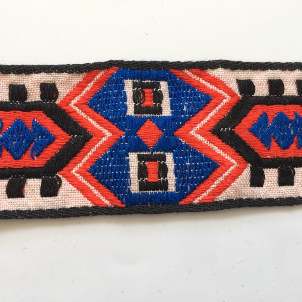 Sewing Ribbon Border Craft Trim Edging Tape Blue Red Black 2 1/4" wide